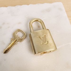 Louis Vuitton Gold LV Logo Padlock Key Set #315